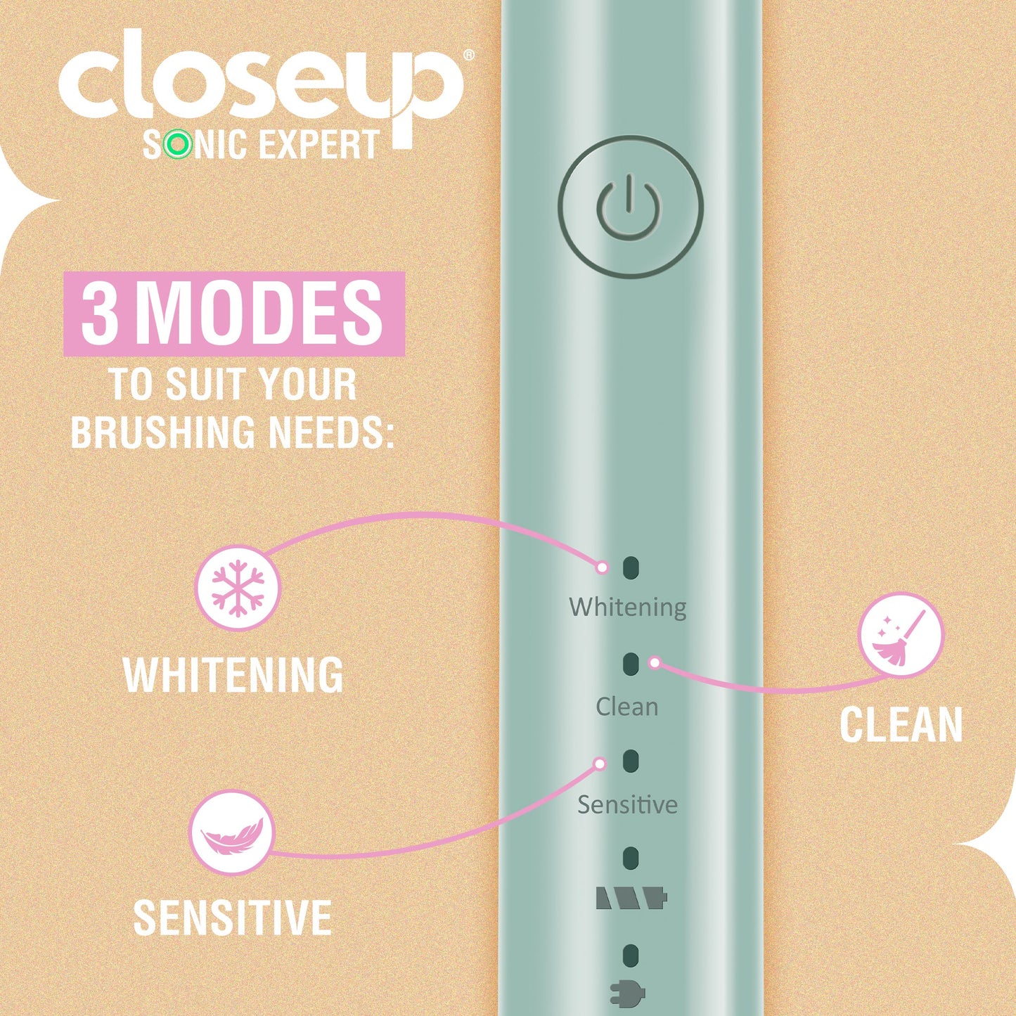 Close Up Sonic Expert Electric Toothbrush (Pastel Pink)